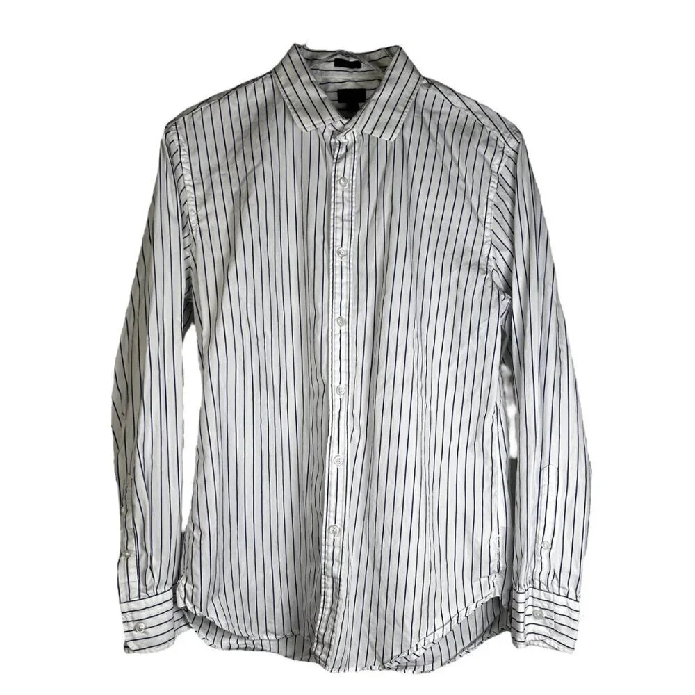 J. Crew Ludlow Premium Large Men Striped Dress Shirt Office Business